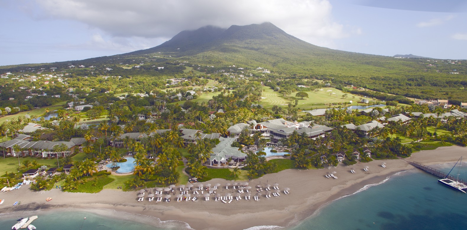 Aerial Resort Nevis Peak (High Res) Four Seasons Resorts Estates